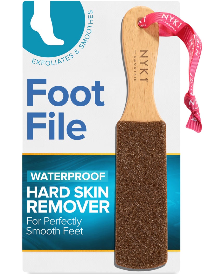 NYK1 Smoothie Foot File Natural Curved Wood, Eliminates Dry Scratchy Hardened Dead Skin Instantly, Pedi File Foot Tool for Perfectly Soft Velvety Smooth Pedicure Finish Great Gift or Add on Item - Image 1
